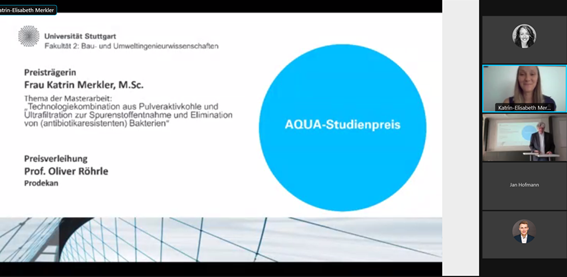 Verleihung des AQUA-Studienpreises an Katrin Merkler (KomS)- online